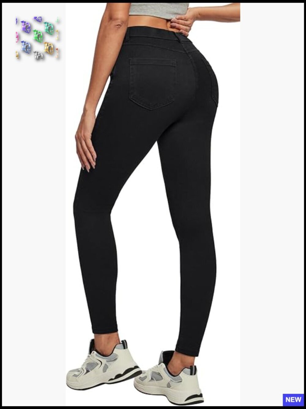 High Waisted Stretchy Skinny Jeans with Pockets Tummy Control Jeggings Pull On